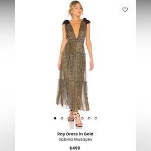 Sabina Musayev Ray Dress in Gold - size S - New/Unworn